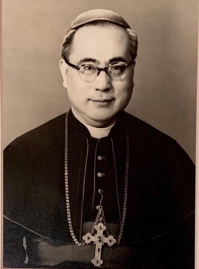 1959年在台北籌建輔仁大學時的于斌總主教。（于德蘭提供）
