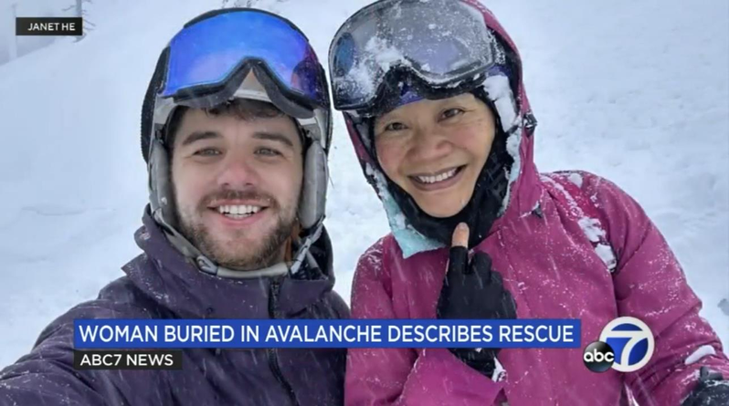 加州华裔夫妇滑雪遇雪崩遭活埋 陌生人帮助下获救