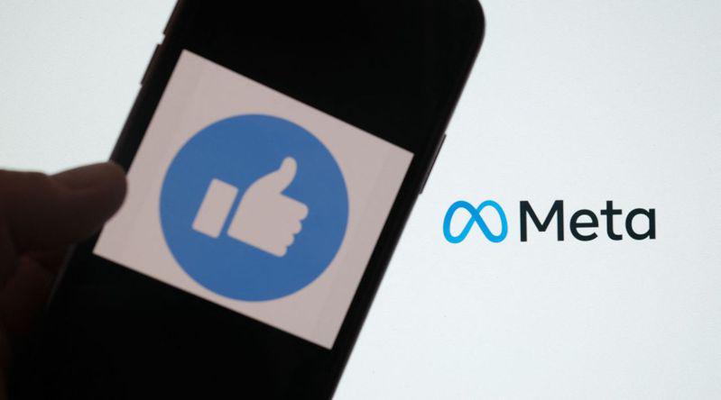 臉書的按讚符號與最新的企業名稱和logo。(Getty Images)