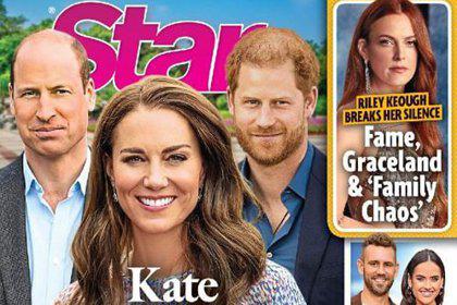 另有雜誌封面指凱特（中）是幫助威廉（左）、哈利和好的橋樑。圖／摘自Star