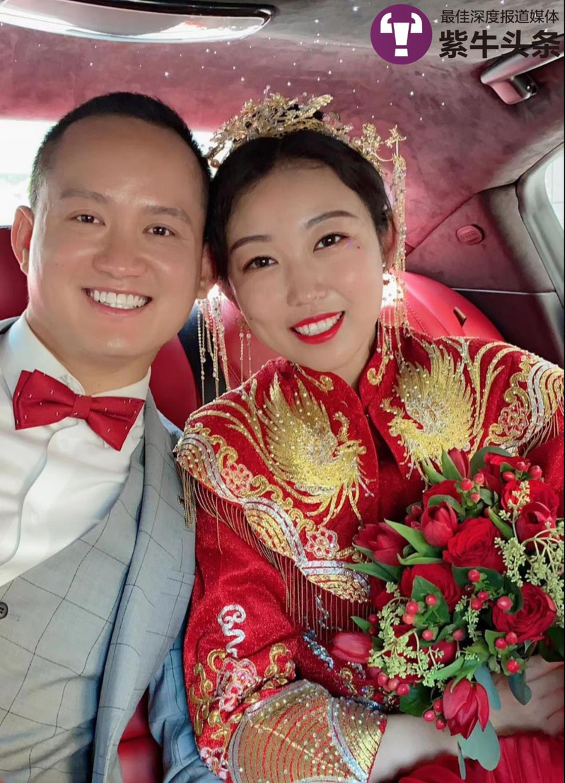 王夢琳與一直陪伴她治療的先生，2020年6月補辦婚禮的照片。（取材自紫牛新聞）