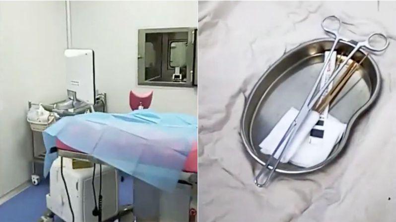 執法人員發現房間內有多種代孕器械。(視頻截圖)